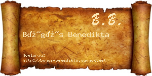 Bögös Benedikta névjegykártya